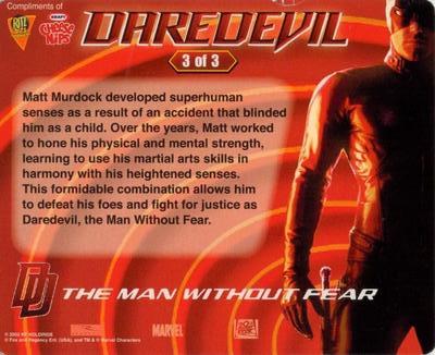 2002 Nabisco/Ritz Daredevil Movie Promos #3 Daredevil Back