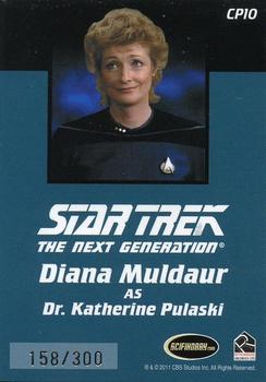 2012 Rittenhouse The Complete Star Trek: The Next Generation Series 2 - Communicator Pin Cards #CP10 Diana Muldaur / Dr. Katherine Pulaski Back