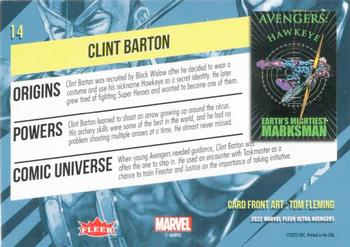 2022 Fleer Ultra Marvel Avengers #14 Clint Barton Back