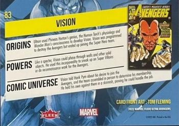 2022 Fleer Ultra Marvel Avengers #83 Vision Back
