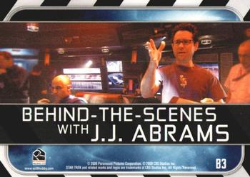 2009 Rittenhouse Star Trek Movie Cards - Behind-the-Scenes #B3 Eric Bana / J.J. Abrams Back