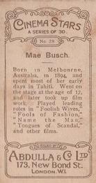 1930 Abdulla Cinema Stars (Brown) #28 Mae Busch Back