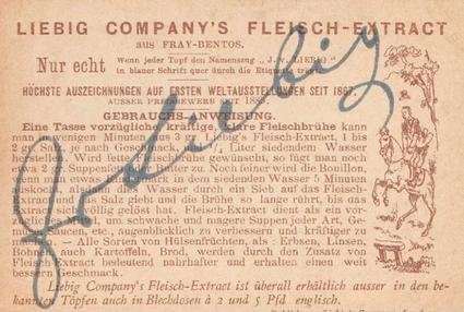 1891 Liebig Nationalgetränke I (National Drinks I) (German text) (F299, S291) #NNO Bavaria Back