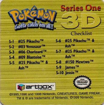1999 ArtBox Pokemon Action Flipz Series One - 3D #S-10 Jessie Back