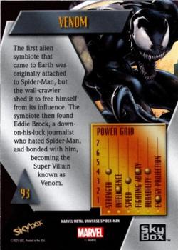 2021 SkyBox Metal Universe Marvel Spider-Man - Gold Light FX #93 Venom Back