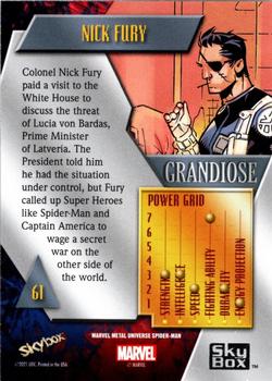 2021 SkyBox Metal Universe Marvel Spider-Man - Grandiose #61 Nick Fury Back