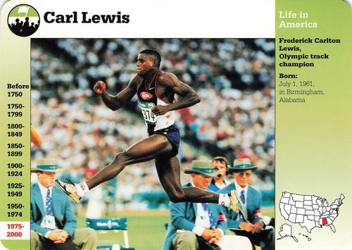 1996-97 Grolier Story of America Cards - Year in Review #D.19 Carl Lewis Front