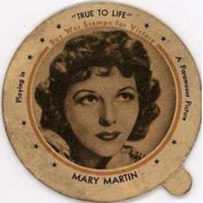 1943 Dixie Cup Lids Movie Stars (F5-9) #NNO Mary Martin Front