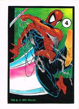 1991 Comic Images Spider-Man Webs Trading Stickers #4 Spider-Man Front