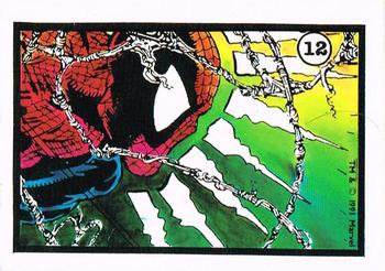 1991 Comic Images Spider-Man Webs Trading Stickers #12 Spider-Man Front