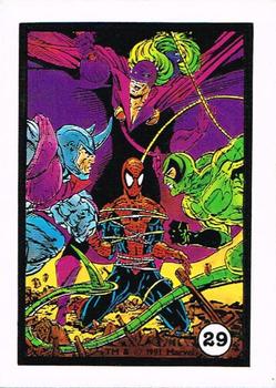 1991 Comic Images Spider-Man Webs Trading Stickers #29 Spider-Man / The Rhino / Scorpion / Blacklash Front