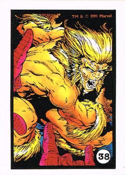 1991 Comic Images Spider-Man Webs Trading Stickers #38 Sabretooth Front