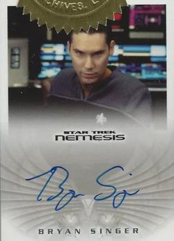 2003 Rittenhouse Star Trek: Nemesis Expansion Set - Nemesis Autographs #NA11 Bryan Singer Front