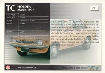 2004 Kryptyx Holden Master Collection; 2nd Series #211 TC Gemini SL 4 Door Back