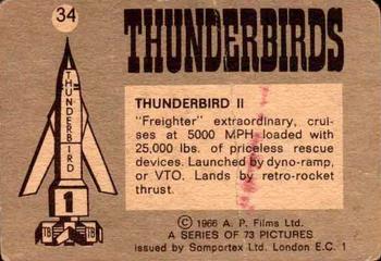 1966 Somportex Thunderbirds Color (2nd Series) #34 Thunderbird II Back