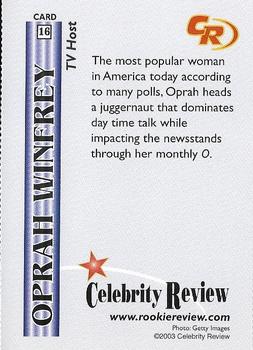 2003 Celebrity Review Rookie Review #16 Oprah Winfrey Back