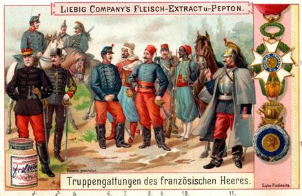 1899 Liebig Military Uniforms (German Text) (F607, S608) #NNO French Front