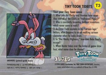 1994 Cardz Tiny Toon Adventures - Tekchrome #T3 Tiny Toon Tidbits Back
