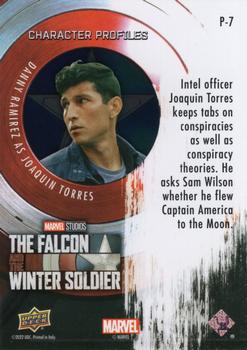 2023 Upper Deck Marvel The Falcon and The Winter Soldier - Character Profiles #P-7 Danny Ramirez as Joaquin Torres Back