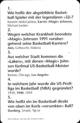 1997 Harenberg Verlag Das Quiz des 20. Jahrhunderts #6164 Magic Johnson Back