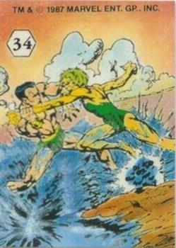 1987 Comic Images Marvel's Magic Moments Stickers #34 Sub-Mariner / Marrina Front