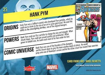 2022 Fleer Ultra Marvel Avengers - Green Foil #25 Hank Pym Back