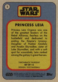2023 Topps Throwback Thursday Star Wars #1 Princess Leia Back