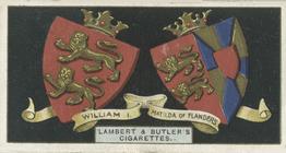 1906 Lambert & Butler Arms of Kings and Queens of England #1 William I Front