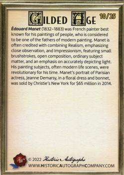 2023 Historic Autographs Gilded Age - Aurora #90 Édouard Manet Back