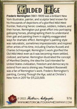 2023 Historic Autographs Gilded Age - Amethyst #178 Frederic Remington Back