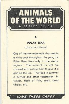 1958 Nabisco Animals of the World #4 Polar Bear Back