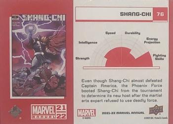 2021-22 Upper Deck Marvel Annual #76 Shang-Chi Back