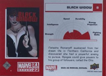 2021-22 Upper Deck Marvel Annual - Purple Diamond #8 Black Widow Back