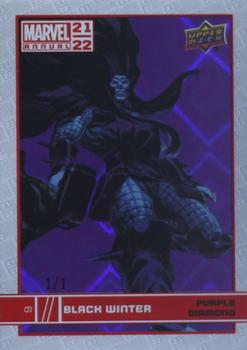 2021-22 Upper Deck Marvel Annual - Purple Diamond #9 Black Winter Front