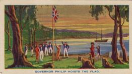 1940 Hoadleys Chocolates The Birth Of A Nation #7 Governor Philip Hoists The Flag Front