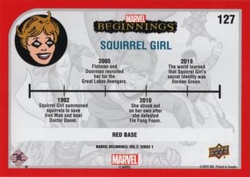 2022 Upper Deck Marvel Beginnings Volume 2, Series 1 - Red Border #127 Squirrel Girl Back