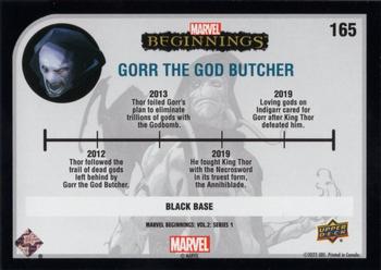 2022 Upper Deck Marvel Beginnings Volume 2, Series 1 - Black Border #165 Gorr The God Butcher Back