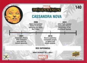 2022 Upper Deck Marvel Beginnings Volume 2, Series 1 - Red Supernova #140 Cassandra Nova Back
