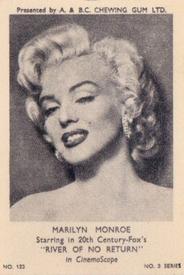 1954 A&BC Film Stars Series 3 #123 Marilyn Monroe Front