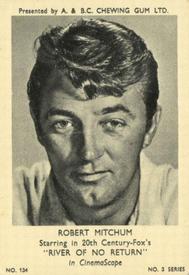 1954 A&BC Film Stars Series 3 #134 Robert Mitchum Front