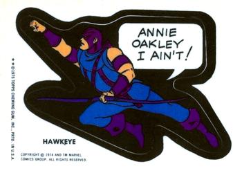 1975 Topps Comic Book Heroes Stickers - Acetate White Back Test #NNO Hawkeye Front