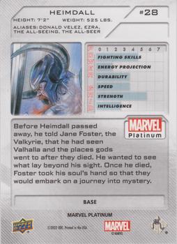 2023 Upper Deck Marvel Platinum #28 Heimdall Back