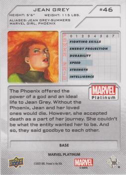 2023 Upper Deck Marvel Platinum #46 Jean Grey Back