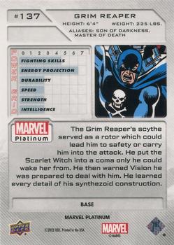 2023 Upper Deck Marvel Platinum #137 Grim Reaper Back