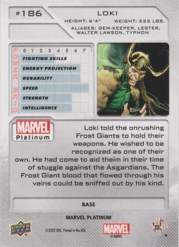 2023 Upper Deck Marvel Platinum #186 Loki Back