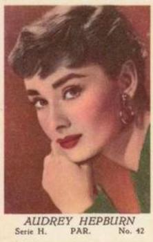 1957 Dutch Gum Serie H - Res Sweets #42 Audrey Hepburn Front
