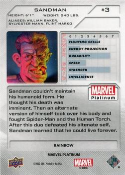 2023 Upper Deck Marvel Platinum - Rainbow #3 Sandman Back