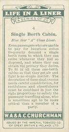 1930 Churchman's Life in a Liner (Small) #4 Single Berth Cabin Back