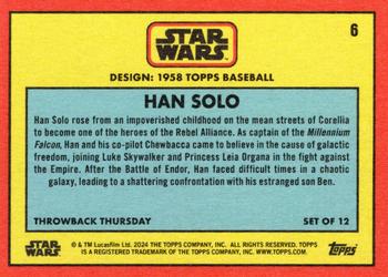 2024 Topps Throwback Thursday Star Wars #6 Han Solo Back