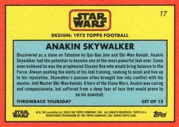 2024 Topps Throwback Thursday Star Wars #17 Anakin Skywalker Back